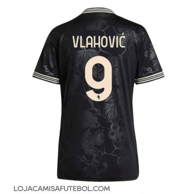 Camisa de Futebol Juventus Dusan Vlahovic #9 Equipamento Alternativo Mulheres 2025-26 Manga Curta Camisa de Futebol Juventus Dusan Vlahovic #9 Equipamento Alternativo Mulheres 2025-26 Manga Curta